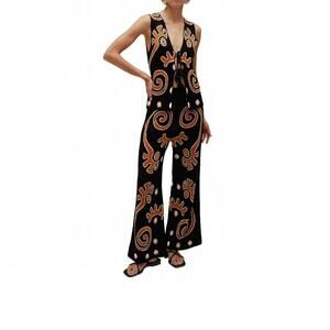NEW CALA DE LA CRUZ ilalo wide leg pants in black